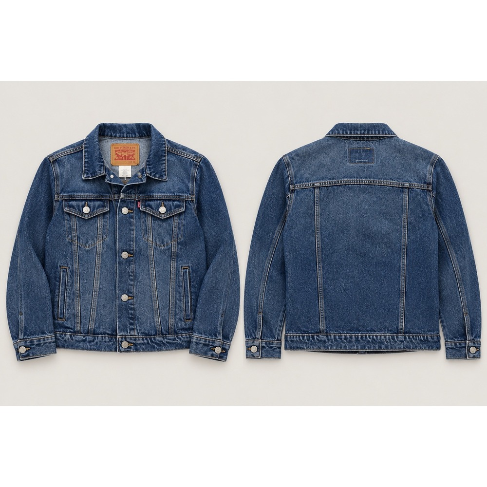 Levi's Denim Jacket Boys XL 13-15 Medium Wash Trucker Jean Jacket Cotton Classic
